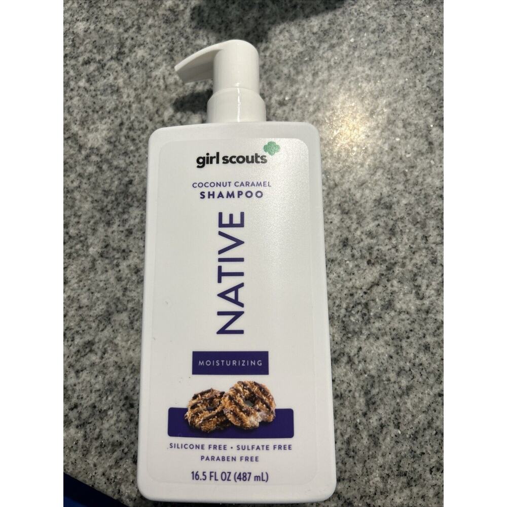 New Native Girl Scouts Cookie Moisturizing Shampoo Coconut Caramel 16.5 oz New